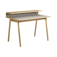 fdb møbler - bureau c68 nørrebro - nature/champignon/laqué chêne/lxlxh 118x69,4x88,7cm/bureau h 75cm/surface en linoléum