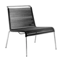 fdb møbler - fauteuil de jardin m20l teglgård - noir métallique/brossé/lxhxp 72x64x65,5cm/profondeur d'assise 64cm