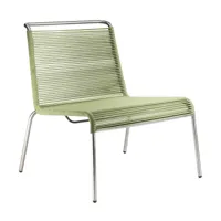 fdb møbler - fauteuil de jardin m20l teglgård - vert métallique/brossé/lxhxp 72x64x65,5cm/profondeur d'assise 64cm