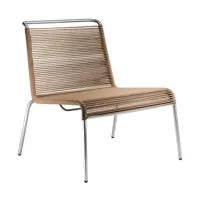 fdb møbler - fauteuil de jardin m20l teglgård - brun métallique/brossé/lxhxp 72x64x65,5cm/profondeur d'assise 64cm