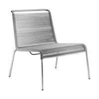 fdb møbler - fauteuil de jardin m20l teglgård - gris clair métallique/brossé/lxhxp 72x64x65,5cm/profondeur d'assise 64cm