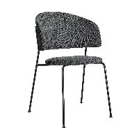 out objekte unserer tage - chaise de salle à manger wagner cadre rembourré noir - gris lave/tissu bouclé promise 095/lxhxp 59x84x60cm/cadre noir