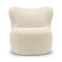freistil rolf benz - fauteuil freistil 173 teddy edition - blanc crème/fabric 6530 (100% polyester)/lxhxp 76x75x82cm
