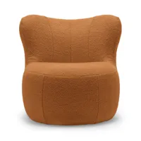 freistil rolf benz - fauteuil freistil 173 teddy edition - brun orangé /fabric 6534 (100% polyester)/lxhxp 76x75x82cm