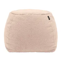 freistil rolf benz - pouf freistil 173 teddy edition - blanc perle rosé/étoffe 6531 (100% polyester)/h x ø 37x55cm