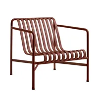 hay - fauteuil lounge de jardin dossier bas palissade - rouge fer/revêtu par poudre/lxhxp 73x70x81cm