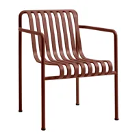 hay - chaise de jardin avec accoudoirs palissade dining - rouge fer/revêtu par poudre/lxhxp 63x80x66cm