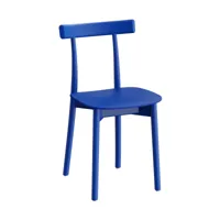 nine - chaise skinny wooden - bleu ral 5002/frêne teinté/lxhxp 40,6x78,4x47,8cm/avec patins en plastique/profondeur du siège 41,2cm