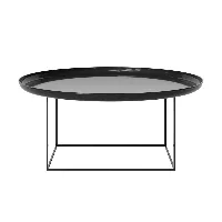 norr 11 - table d'appoint duke large ø 90cm laqué - obsidienne/brillant/table démontable/h: 43cm