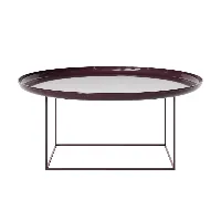 norr 11 - table d'appoint duke large ø 90cm laqué - marron/brillant/table démontable/h: 43cm