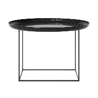 norr 11 - table d'appoint duke medium ø 70cm laqué - obsidienne/brillant/table démontable/h: 39cm