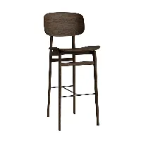 norr 11 - chaise de bar ny11 75cm - chêne fumé foncé/laqué clair/lxhxp 45.5x108x52cm