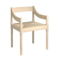 fritz hansen - chaise avec accoudoirs carimate™ hêtre - hêtre/siège cordelette en papier/structure hêtre massif/lxhxp 58x62,4x52,3cm