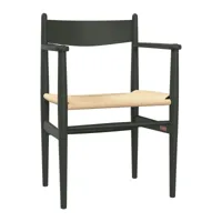 carl hansen - chaise avec accoudoirs ch37 soft tones - vert tendre/laqué/lxhxp 58x81x50cm/hauteur d'assise 45 cm