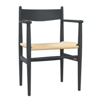 carl hansen - chaise avec accoudoirs ch37 soft tones - bleu tendre/laqué/lxhxp 58x81x50cm/hauteur d'assise 45 cm