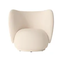 ferm living - fauteuil lounge rico - off-white/tissu bouclé de laine/lxhxp 87x79x81,5cm