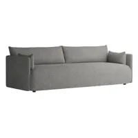 audo - sofa 3 places offset - girs foncé/tissu audo bouclé 16/pxhxp 224.3x65.5x90cm/structure revêtu par poudre