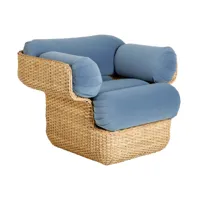 gubi - fauteuil lounge basket - sunday/dedar 002/lxhxp 91x68x89cm/structure tressé à la main/avec patins en feutre