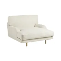 gubi - chaise longue flaneur - blanc 15/indianskop limonta/lxhxp 100x75x100cm/structure laiton antique