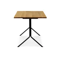 normann copenhagen - bureau kip structure noir - chêne/vernis uv/plateau de table en chêne massif / piétement en acier peint par poudrage/lxlxh 150x80