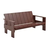 hay - canapé lounge d'extérieur crate - rouge fer/laqué à base d'eau/lxhxp 134,5x77x64,5cm