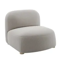 northern - fauteuil gem - gris clair chaud/kvadrat brusvik 02 (92 % laine vierge, 8 % polyamide)/pieds en chêne/pxhxp 76x69x84cm