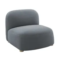 northern - fauteuil gem - gris bleu/kvadrat brusvik 94 (92 % laine vierge, 8 % polyamide)/pieds en chêne/pxhxp 76x69x84cm