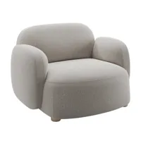 northern - fauteuil avec accoudoirs gem - gris clair chaud/kvadrat brusvik 02 (92 % laine vierge, 8 % polyamide)/pieds en chêne/pxhxp 100x69x84cm