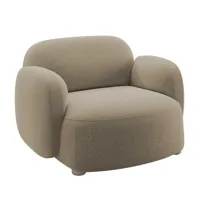 northern - fauteuil avec accoudoirs gem - marron clair/kvadrat brusvik 65 (92 % laine vierge, 8 % polyamide)/pieds en chêne/pxhxp 100x69x84cm