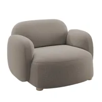 northern - fauteuil avec accoudoirs gem - marron /kvadrat brusvik 66 (92 % laine vierge, 8 % polyamide)/pieds en chêne/pxhxp 100x69x84cm