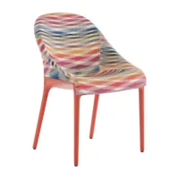 kartell - chaise avec accoudoirs eleganza ela - blanc/multicolore/tissu missoni/lxhxp 53x88x55cm/structure rouge bordeaux