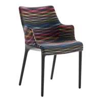 kartell - chaise avec accoudoirs eleganza nia - noir/multicolore/tissu missoni/lxhxp 55x87x55cm/structure noir