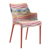 kartell - chaise avec accoudoirs eleganza nia - blanc/multicolore/tissu missoni /lxhxp 55x87x55cm/structure rouge bordeaux
