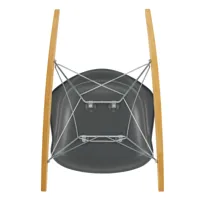 vitra - fauteuil à bascule eames plastic rar re chromé - gris granit/siège plastique recyclé post-consommation/structure fil d'acier chromé/ érable...