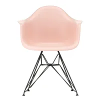 vitra - chaise avec accoudoirs eames plastic dar re noir - rose pâle/siège plastique recyclé post-consommation/structure façon tour eiffel revêtu par 
