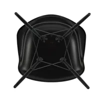 vitra - chaise avec accoudoirs eames daw re érable noir - noir profond/siège plastique recyclé post-consommation/structure érable noir/ acier noir/ pa