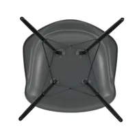 vitra - chaise avec accoudoirs eames daw re érable noir - gris granit/siège plastique recyclé post-consommation/structure érable noir/ acier noir/ pat