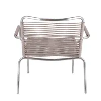 jan kurtz - fauteuil lounge d'extérieur fiam mya spaghetti - taupe/pvc/structure aluminium/lxlxh 69x66x70cm