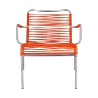 jan kurtz - fauteuil lounge d'extérieur fiam mya spaghetti - orange/pvc/structure aluminium/lxlxh 69x66x70cm