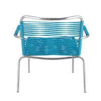 jan kurtz - fauteuil lounge d'extérieur fiam mya spaghetti - pétrole/pvc/structure aluminium/lxlxh 69x66x70cm