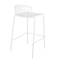 jan kurtz - chaise de bar de jardin mori 65cm - blanc/revêtu par poudre/lxlxh 49x49x81cm