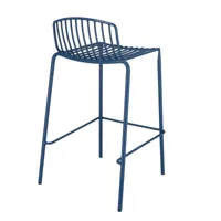 jan kurtz - chaise de bar de jardin mori 65cm - bleu/revêtu par poudre/lxlxh 49x49x81cm