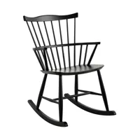 fdb møbler - fauteuil à bascule avec accoudoirs j52g - noir ral 9005/peint, brillant/lxhxp 56,2x89,4x73cm/profondeur du siège 40cm