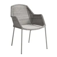 cane-line - chaise de jardin avec accoudoirs breeze - taupe/siège de fibre de cane-line/structure acier revêtu par poudre/pxhxp 60x83x62cm