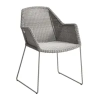 cane-line - chaise avec accoudoirs breeze structure luge - taupe/siège de fibre de cane-line/structure acier revêtu par poudre/pxhxp 60x83x62cm