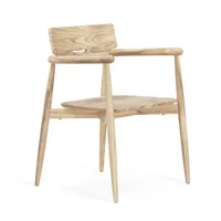 carl hansen - chaise de jardin avec accoudoirs embrace e008 - teck/non traité/lxhxp 61x80x57,5cm