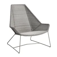 cane-line - fauteuil de jardin breeze dossier haut - taupe/siège de fibre de cane-line/structure acier revêtu par poudre/pxhxp 98x98x87cm