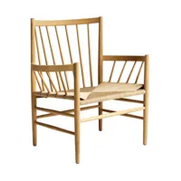 fdb møbler - lounge fauteuil j82 - nature/laqué mat chêne/lxhxp 76,6x84,7x63,4cm/profondeur du siège 47cm/vannerie naturelle