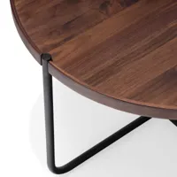 studio zondag - table d'appoint licht - noyer/h x ø 38x61cm/structure revêtu par poudre noir