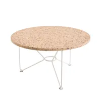 acapulco design - table d'appoint the low table ø65cm - terrazzo/rosato/plateau de table terrazzo/structure acier peint par poudrage/hxø 36x65cm